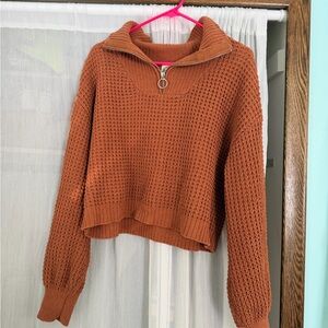 Blue Rain Rust Cowl Neck Sweater